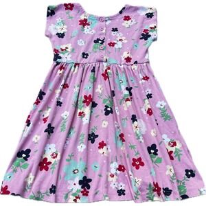 Hanna Andersson Girls Floral Dress 130 7/8  Pale Pink Multi 100% Cotton